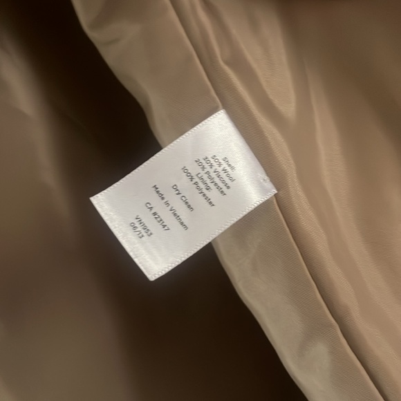 Talbots Long Overcoat - Tan and Black Size 6 - Picture 5 of 5